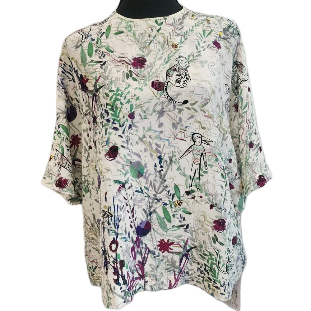 Missoni Resort 2018 Abstract Print Silk Top Shirt S Artist Graphic Designer NWT